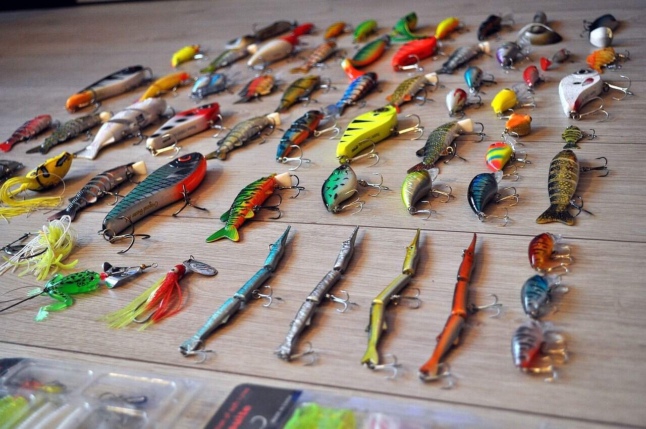 fishing, rod, hooks